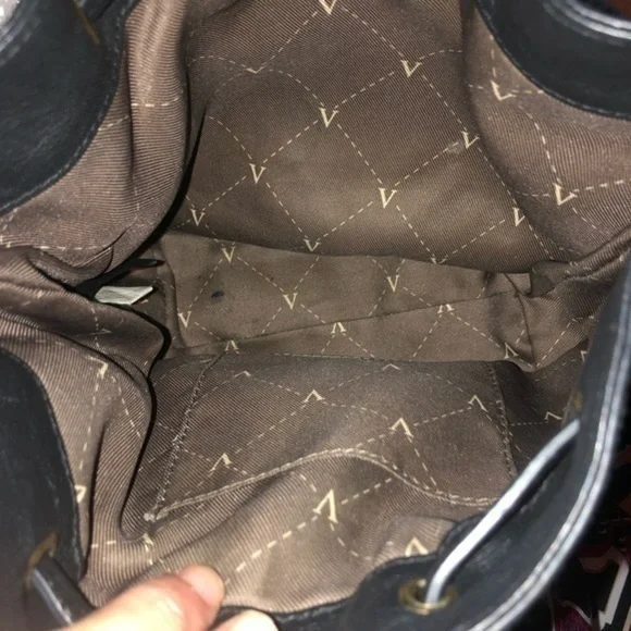 Vince camuto Joni suede leather fringed drawstring bag